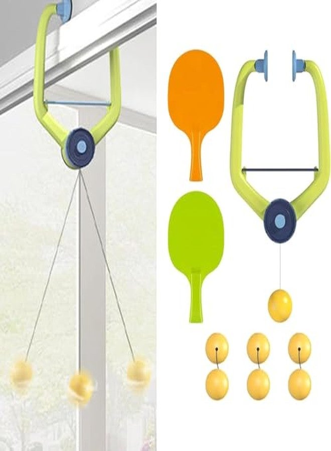 Btop® Table Tennis Training Set, 2 Rackets & 3 Balls, Self-Training Game with Hanging Mount, Indoor Interactive Game for Motor Skills Development - Image 3